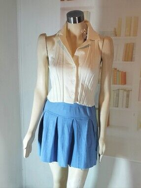 Sincerely Jules Blue Pleated Mini Skirt